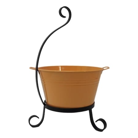 Next2Nature Enameled Galvanized Steel Planter with Iron Stand NE2437708